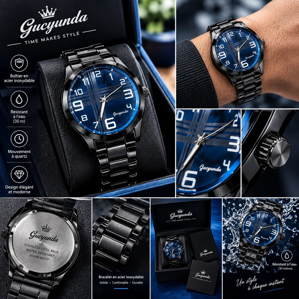 montre noir  Gaoyanda